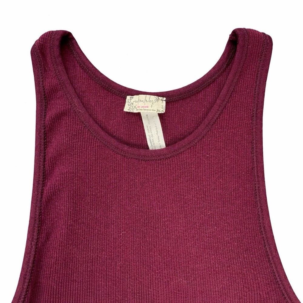 Free People We The Free Ribbed Tank Top Burgundy XS/S Flawed Womens - Picture 4 of 6